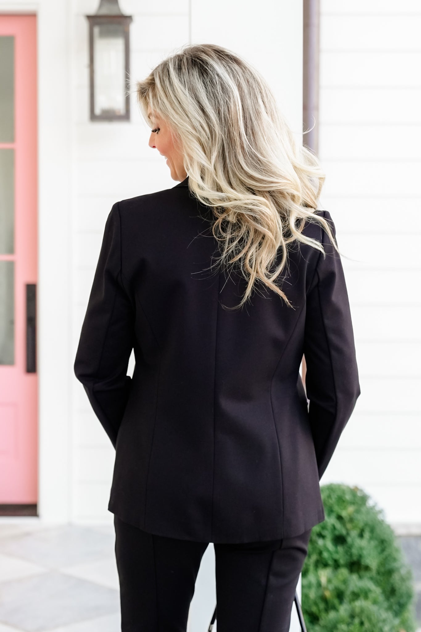 Black Long Sleeve Knit Blazer