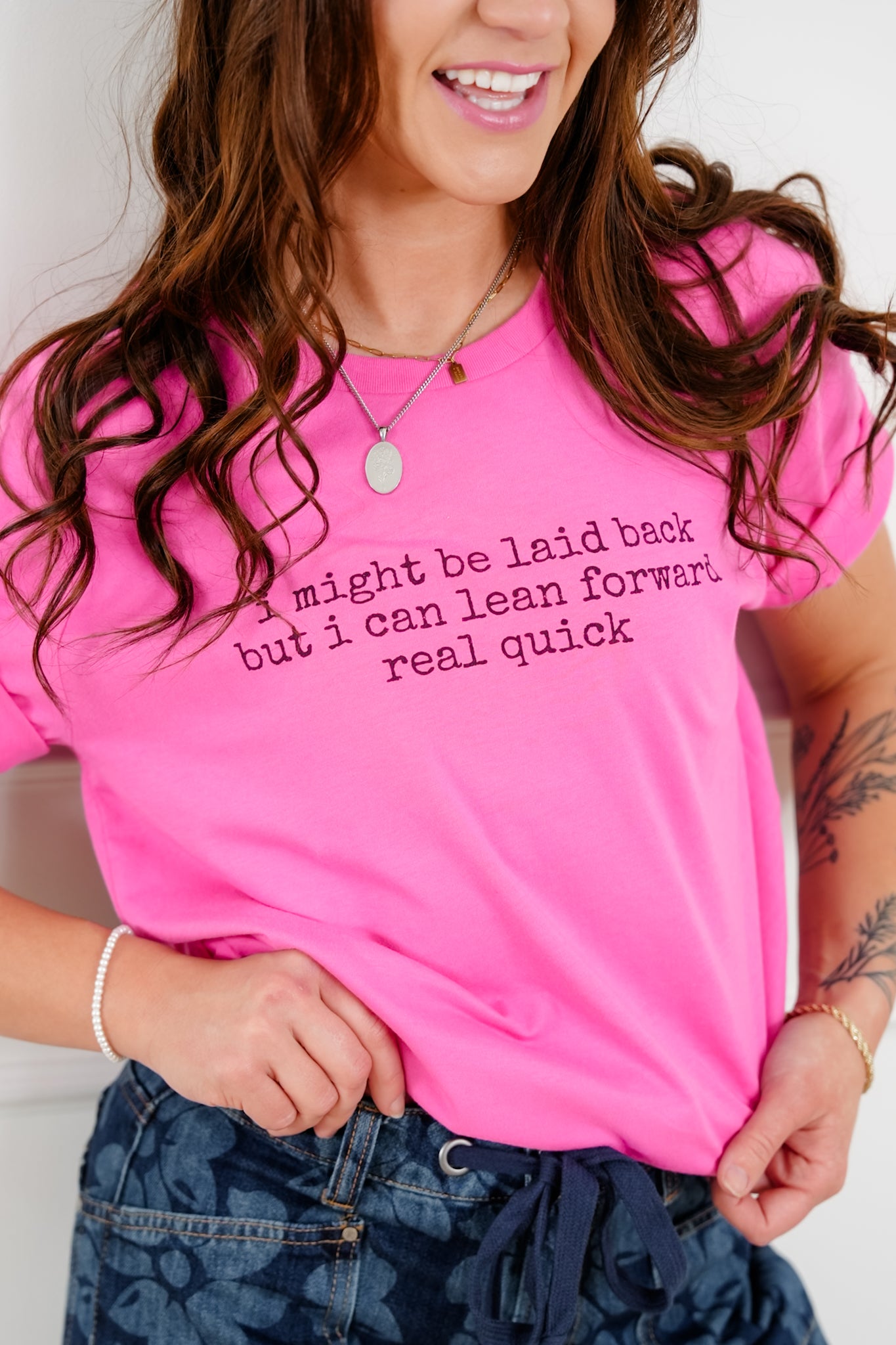 Plus/Reg Short Sleeve "I Might Be Laid Back" Graphic Tee