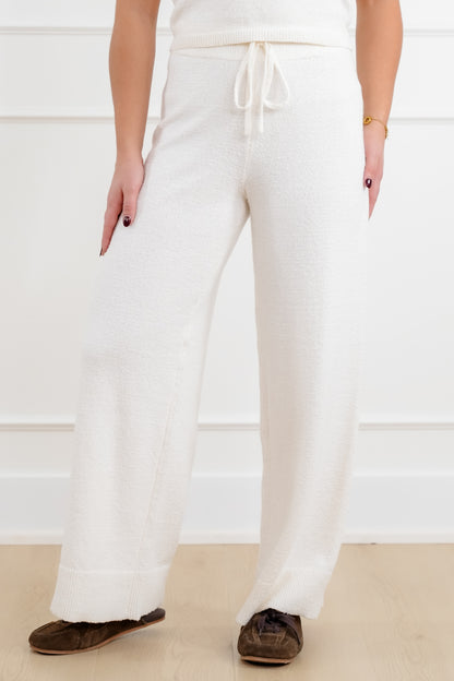 Sweater Knit Drawstring Wide Leg Pants