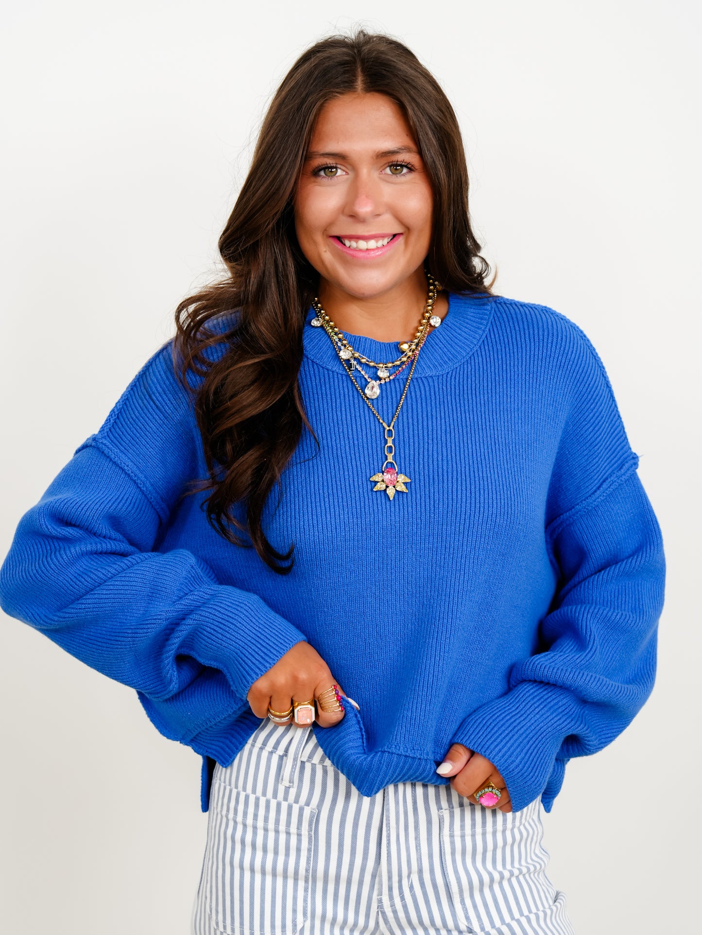 Restock! Ribbed Long Sleeve Round Neck Pullover Sweater