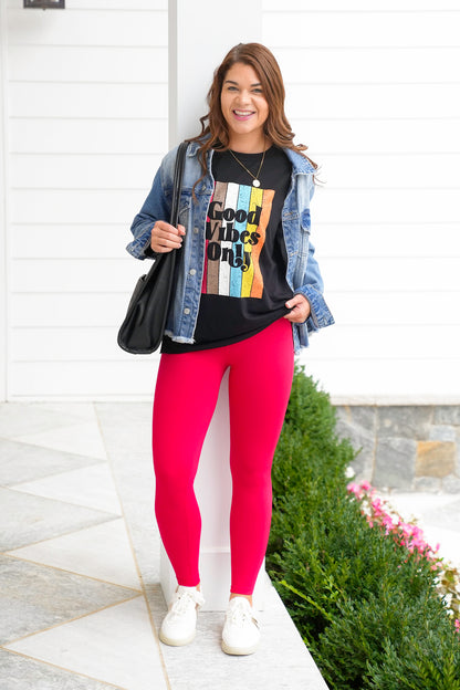 Black Short Sleeve "Good Vibes Only" Graphic Tee