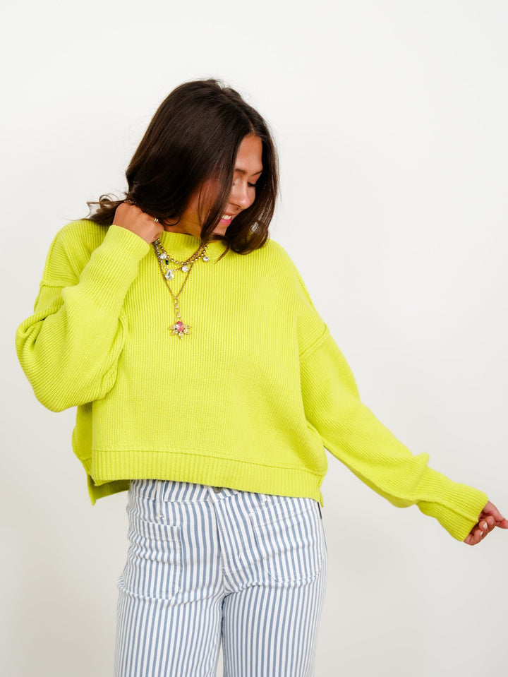 Restock! Ribbed Long Sleeve Round Neck Pullover Sweater - Freckled Poppy