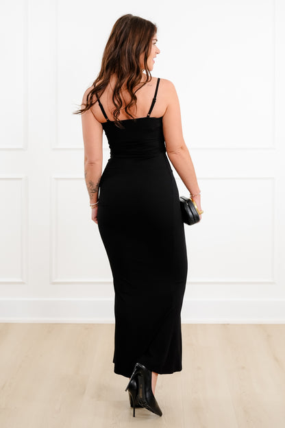 Ribbed Knit Sleeveless Maxi Slip Dress