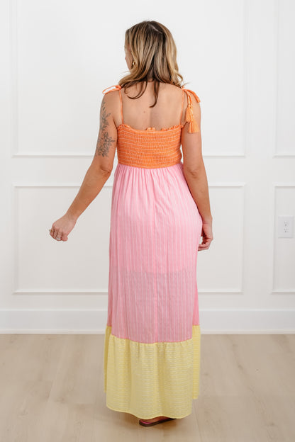 Color Block Sleeveless Maxi Dress