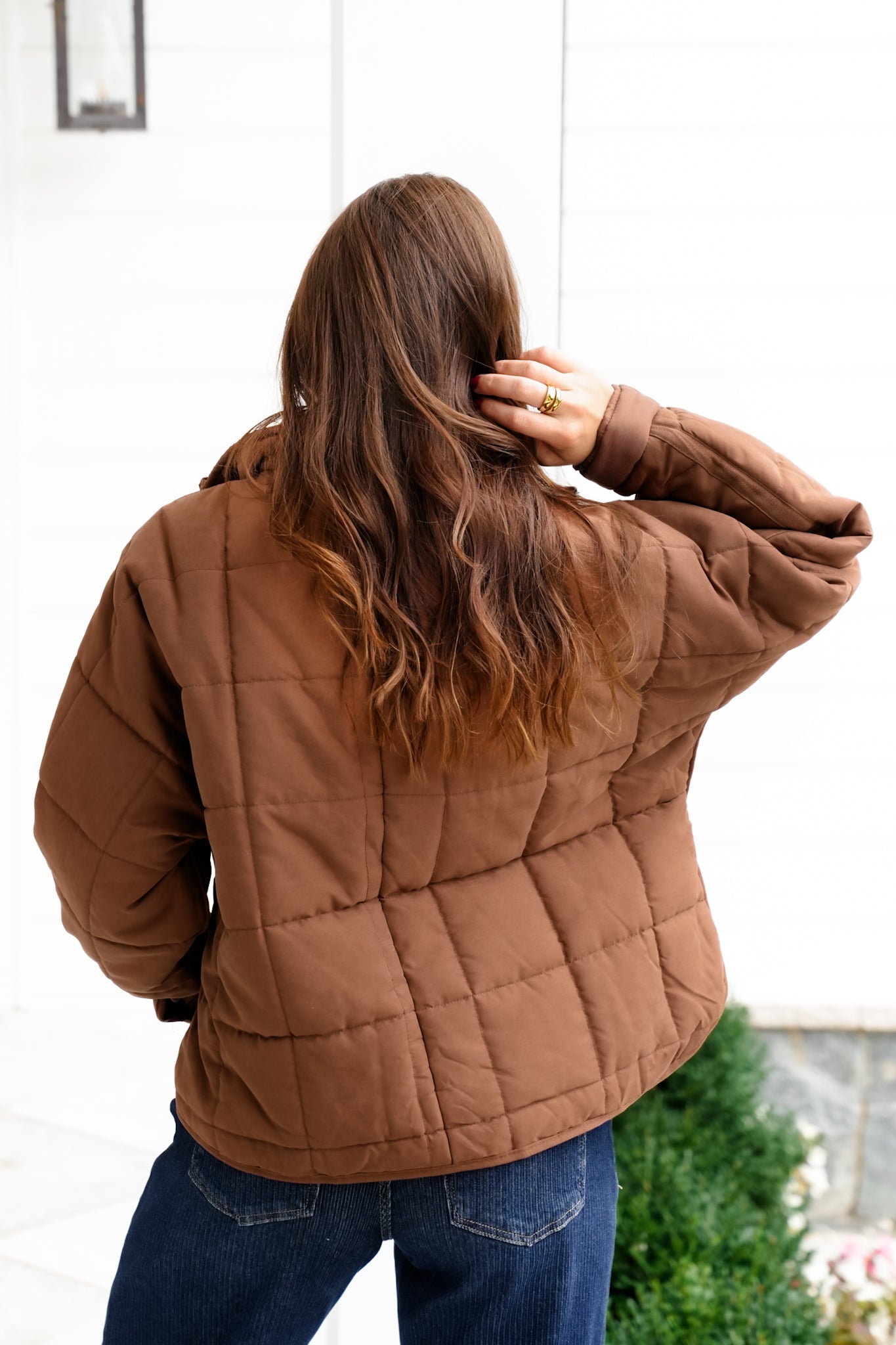 Quilted Long Sleeve Zip-Up Puffer Jacket
