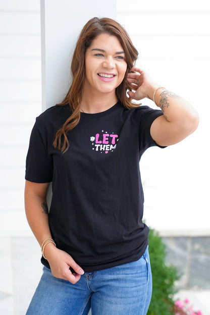 Plus/Reg Black Short Sleeve "Let Them" Graphic Tee