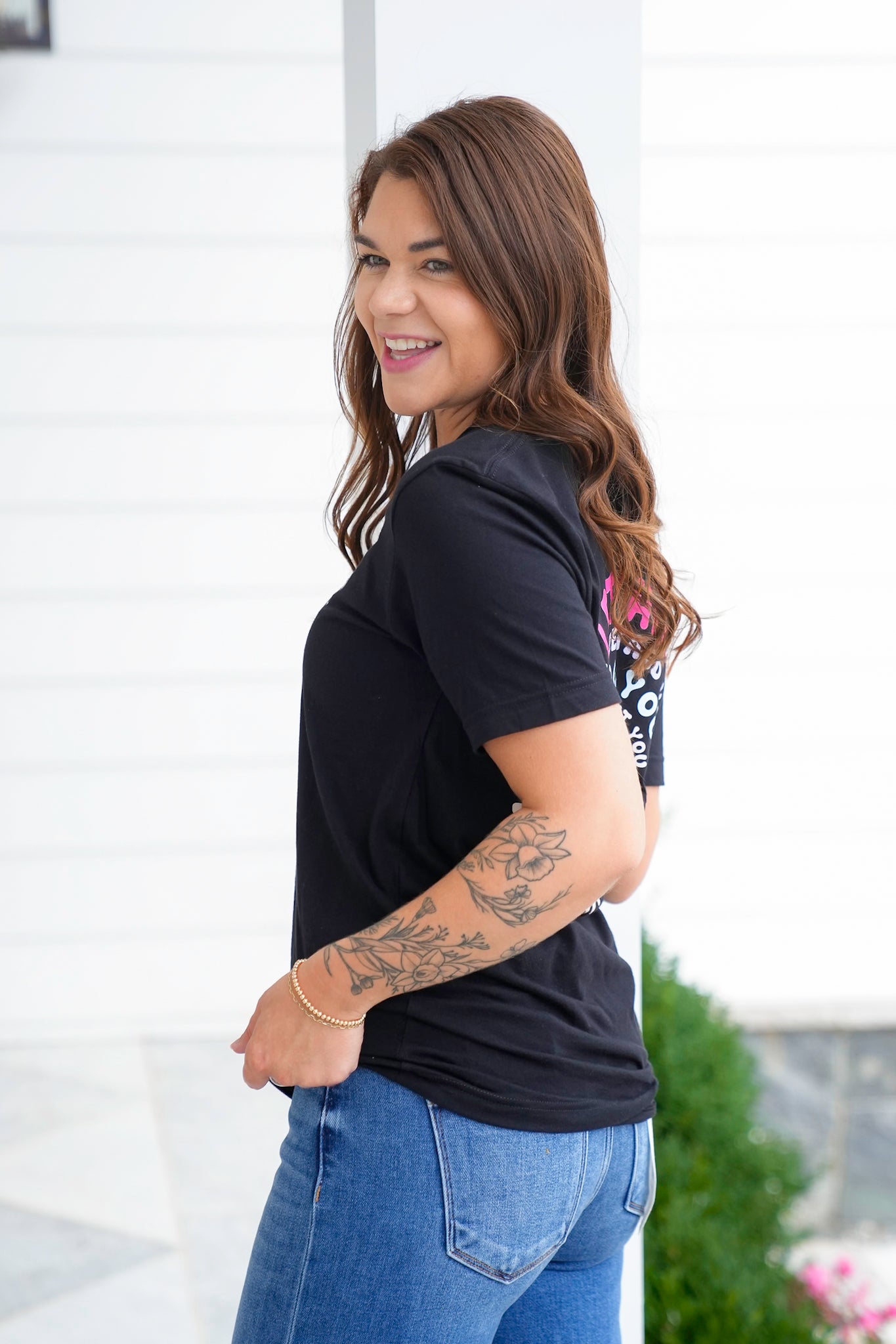 Plus/Reg Black Short Sleeve "Let Them" Graphic Tee
