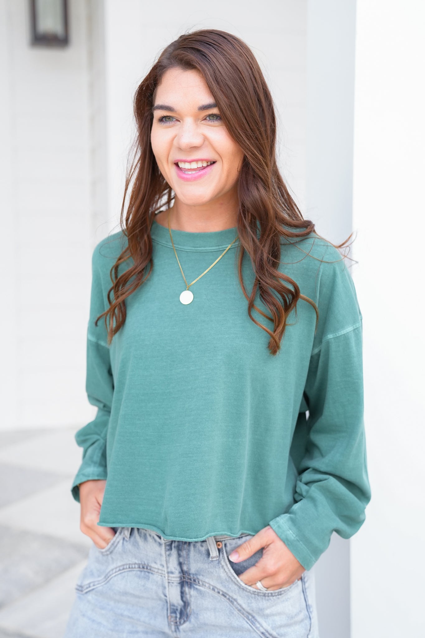 Door Buster! Zenana Pigment Dye & Enzyme Washing Oversized Round Neck Tee