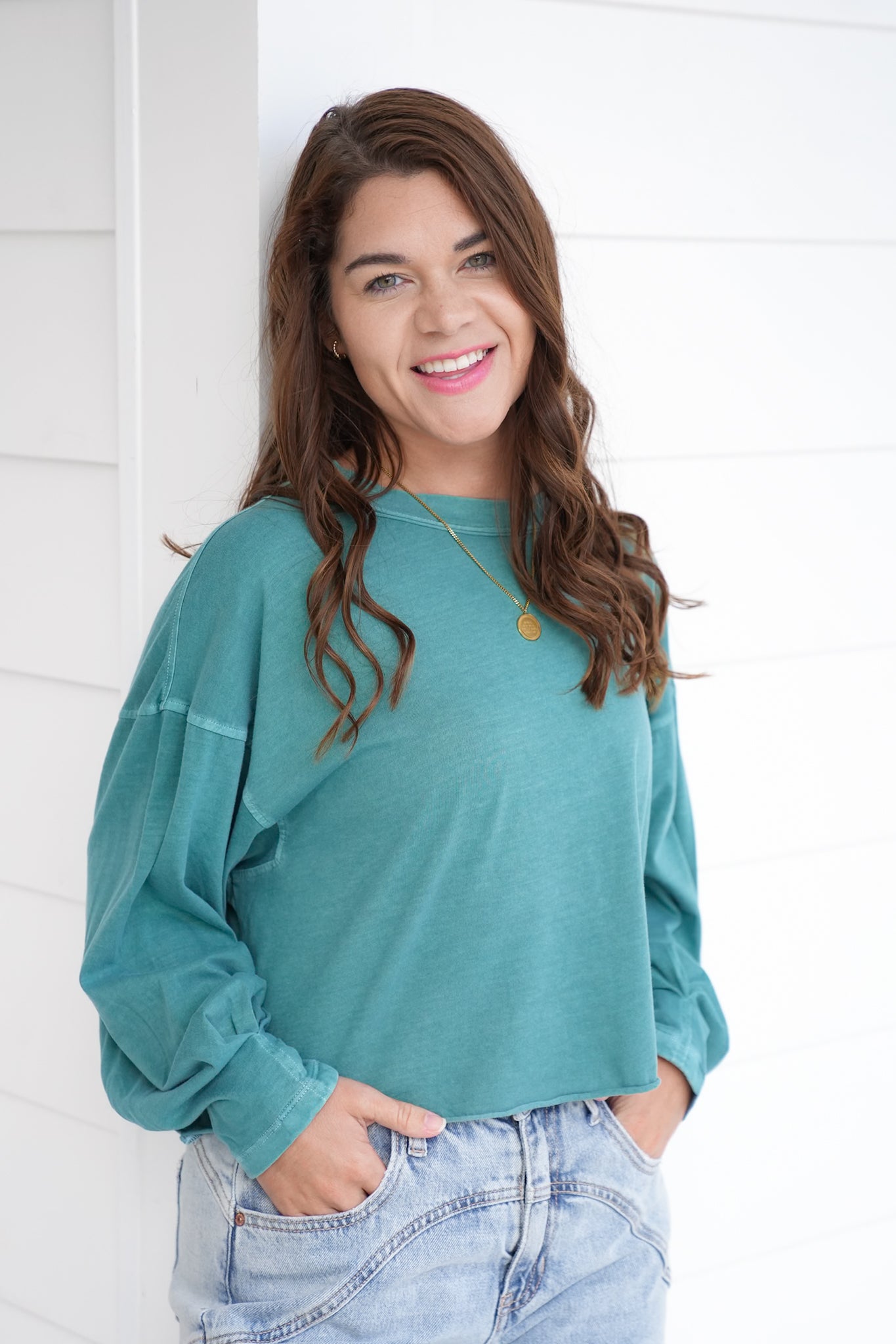 Door Buster! Zenana Pigment Dye & Enzyme Washing Oversized Round Neck Tee