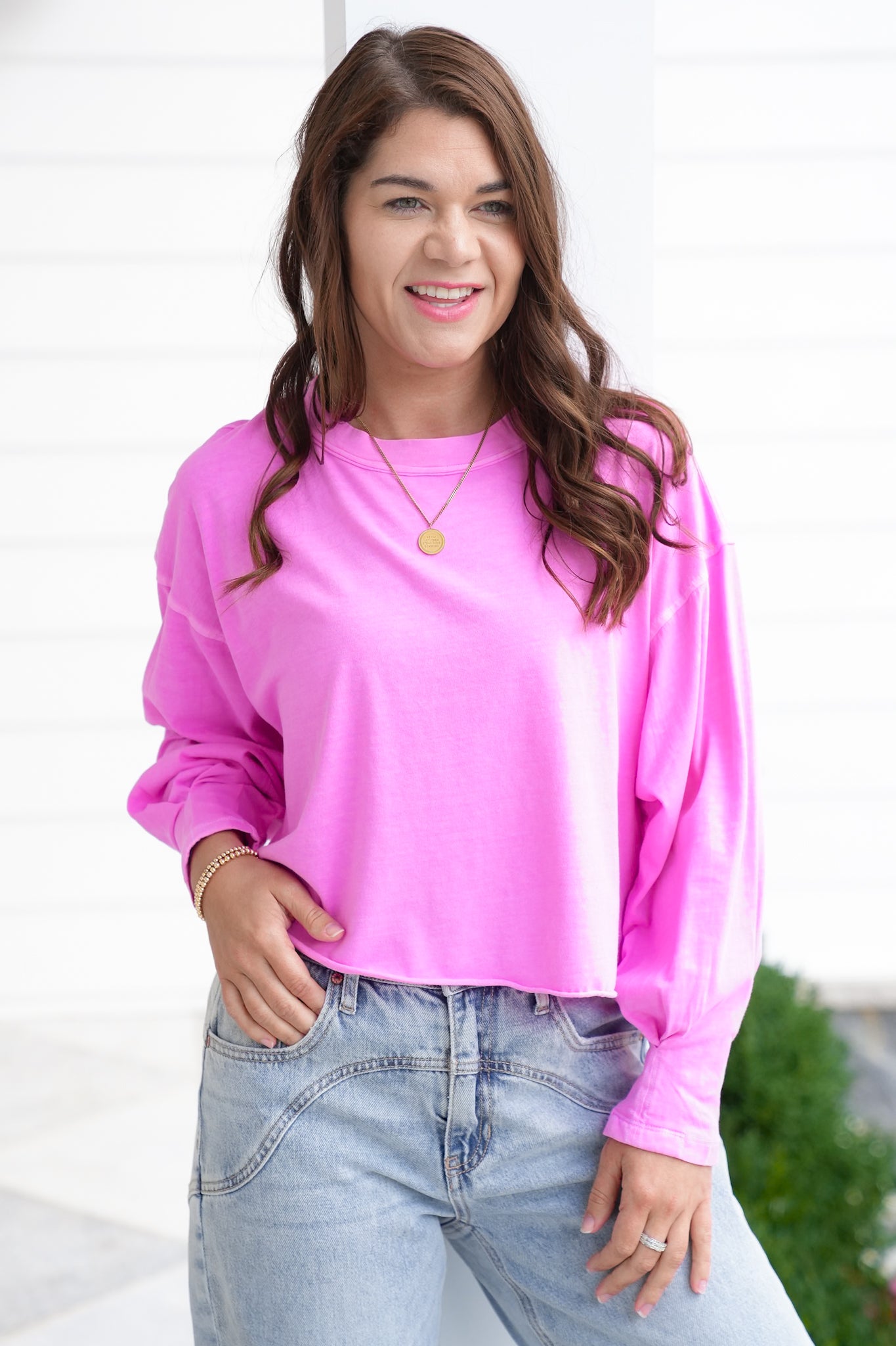 Door Buster! Zenana Pigment Dye & Enzyme Washing Oversized Round Neck Tee