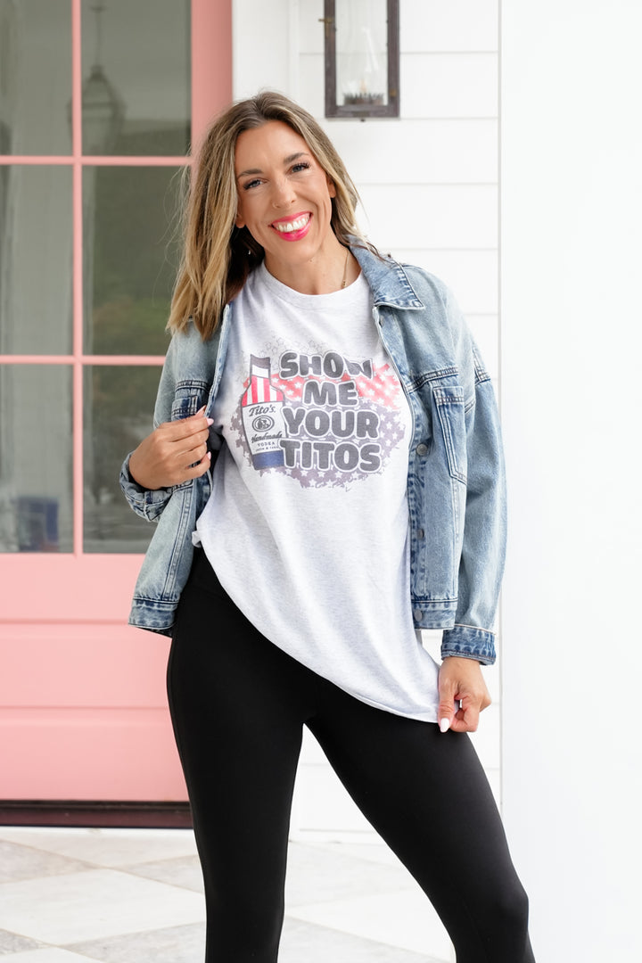 Plus/Reg Short Sleeve "Show Me Your Titos" Graphic Tee