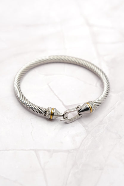 Twist Bangle with CZ Paving
