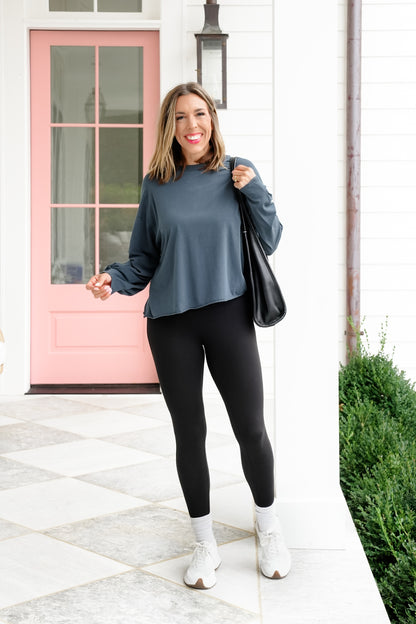 Mineral Wash Long Sleeve Crew Neck Tee