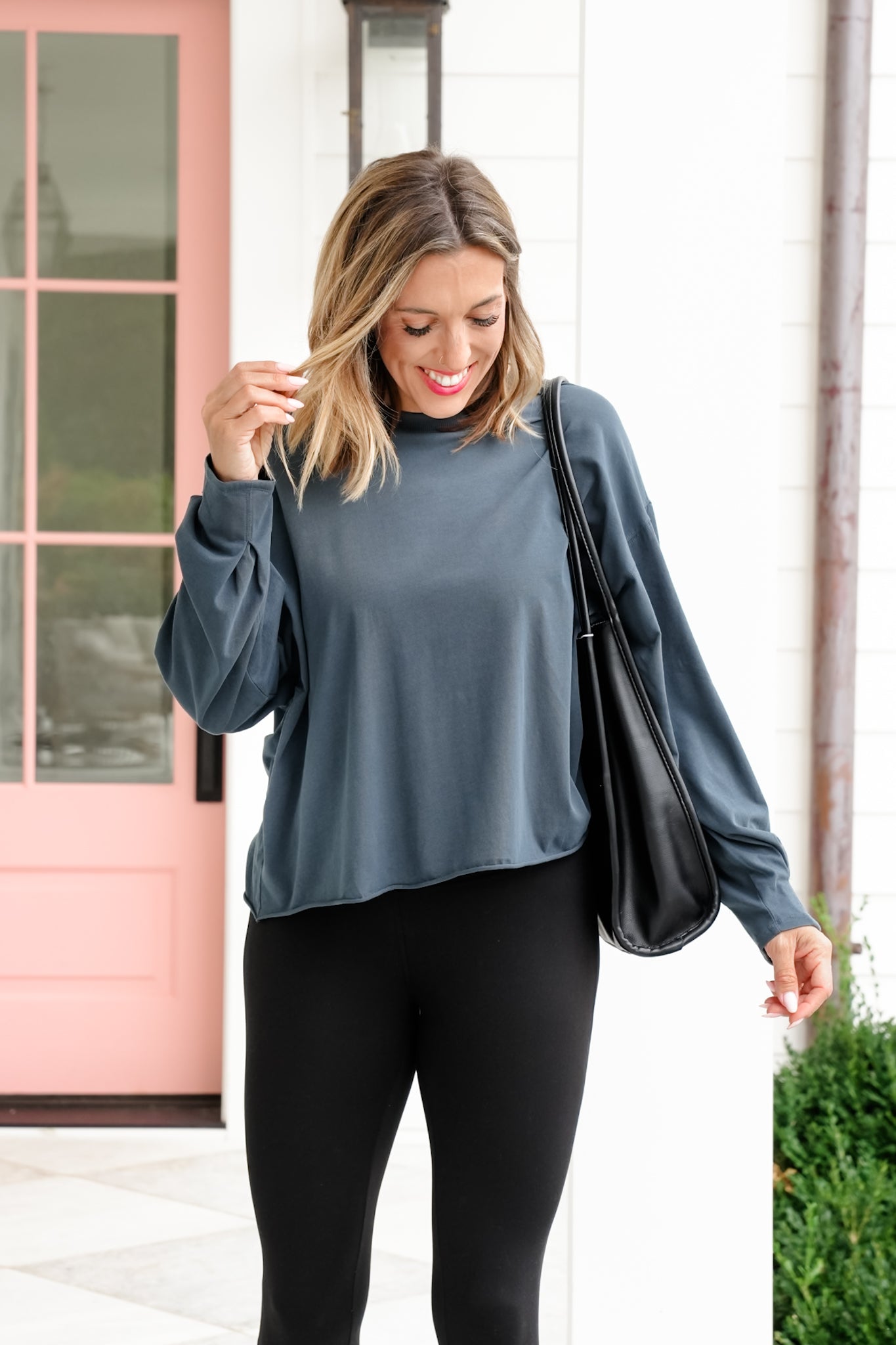 Mineral Wash Long Sleeve Crew Neck Tee