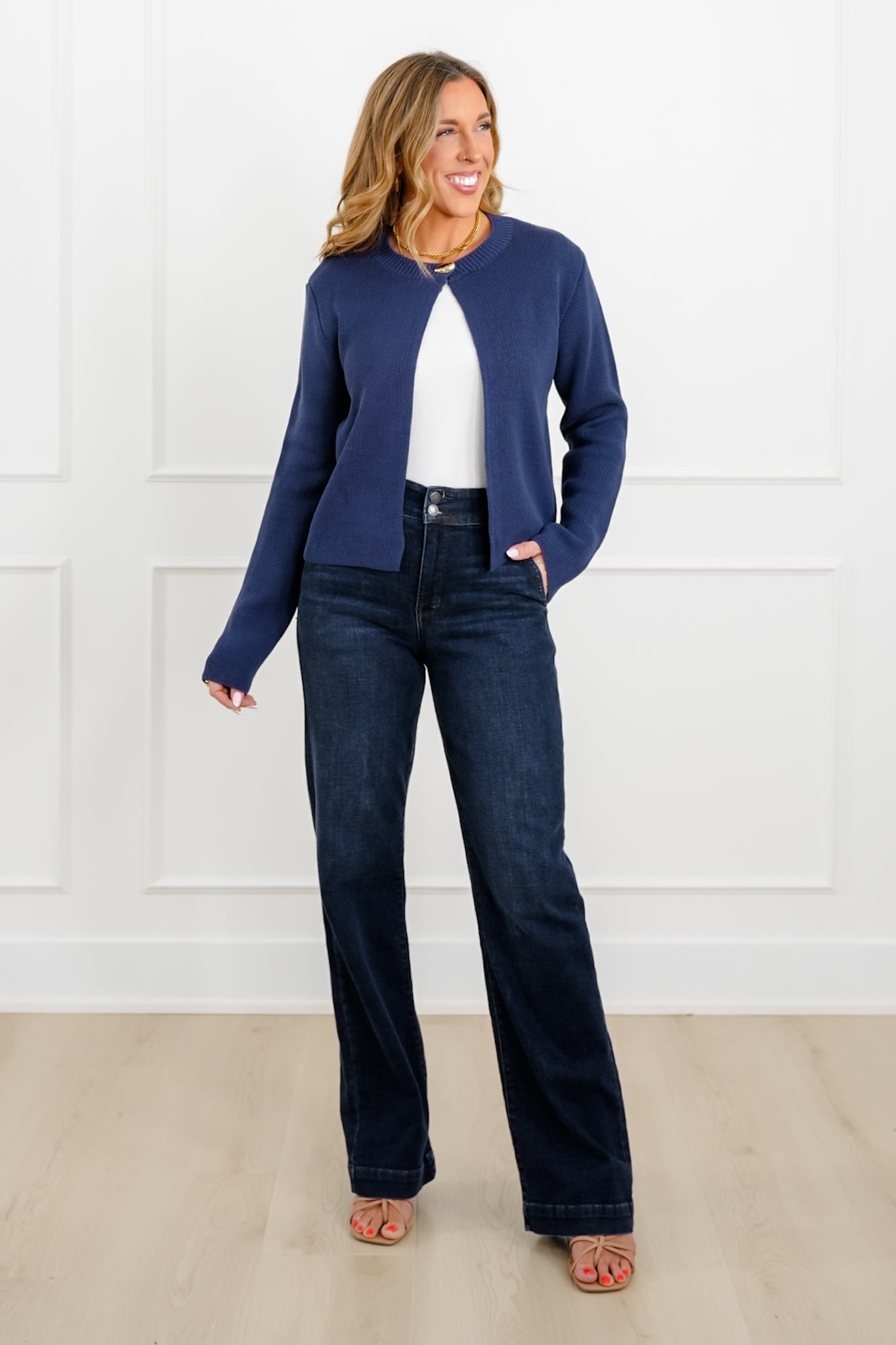 Long Sleeve Single Button Cardigan Sweater