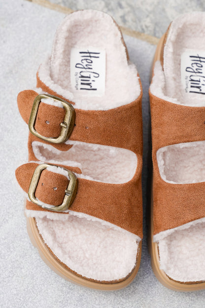 Corky's "Hearsay" Vegan Suede Double Strap Platform Slide Sandals