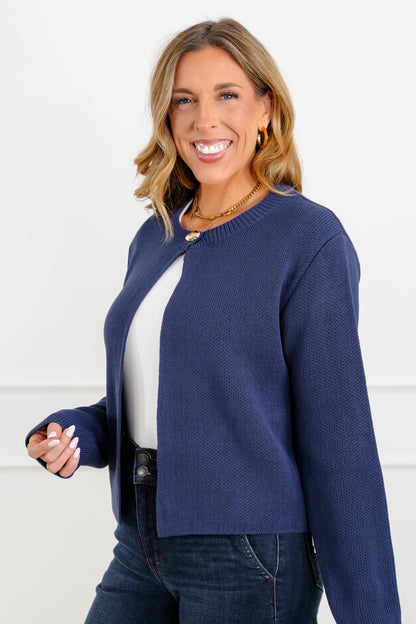 Long Sleeve Single Button Cardigan Sweater