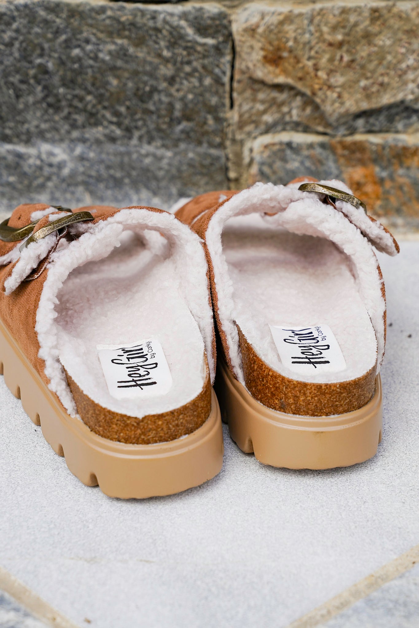 Corky's "Hearsay" Vegan Suede Double Strap Platform Slide Sandals