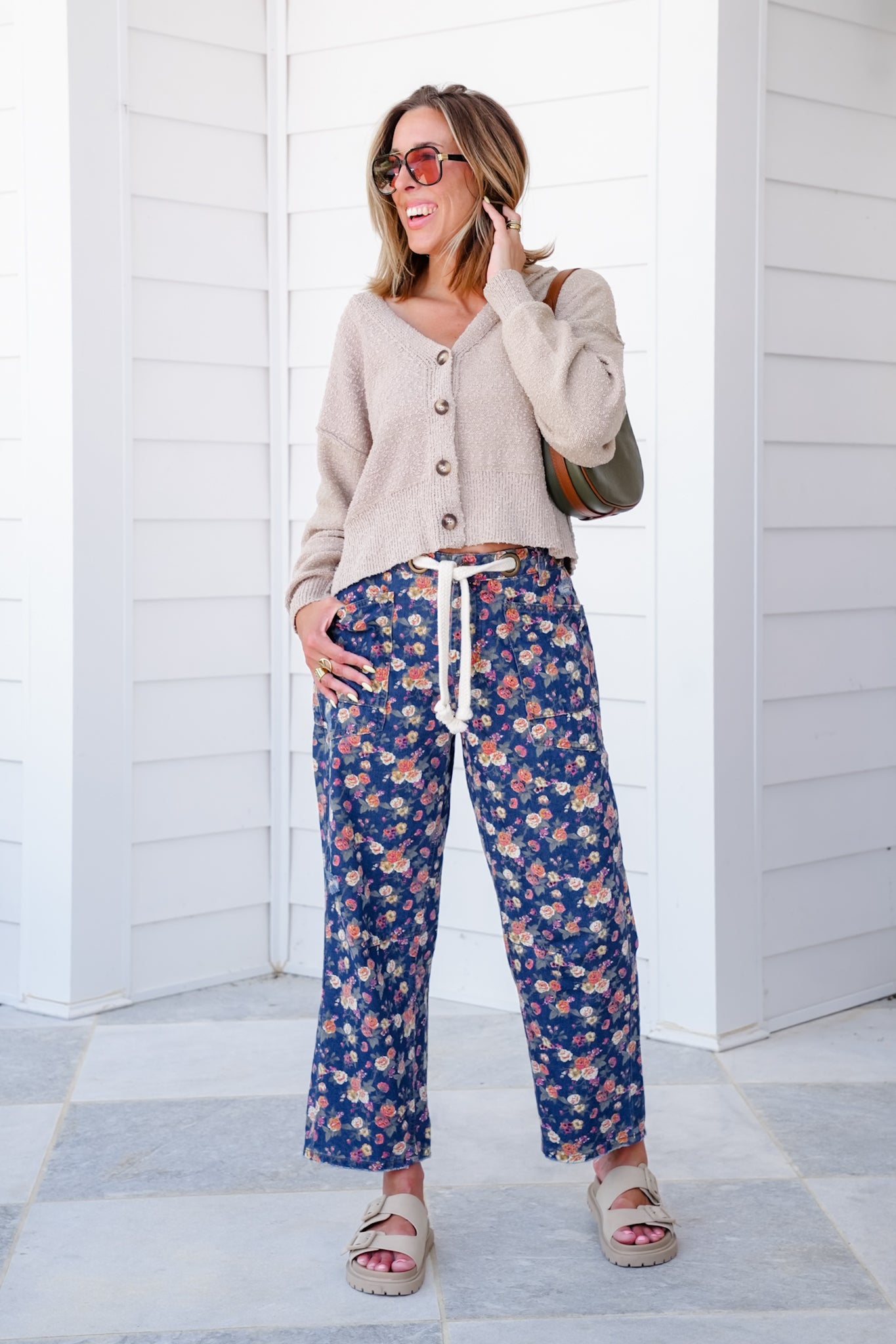 Plus/Reg Popcorn Long Sleeve Button Down Cardigan