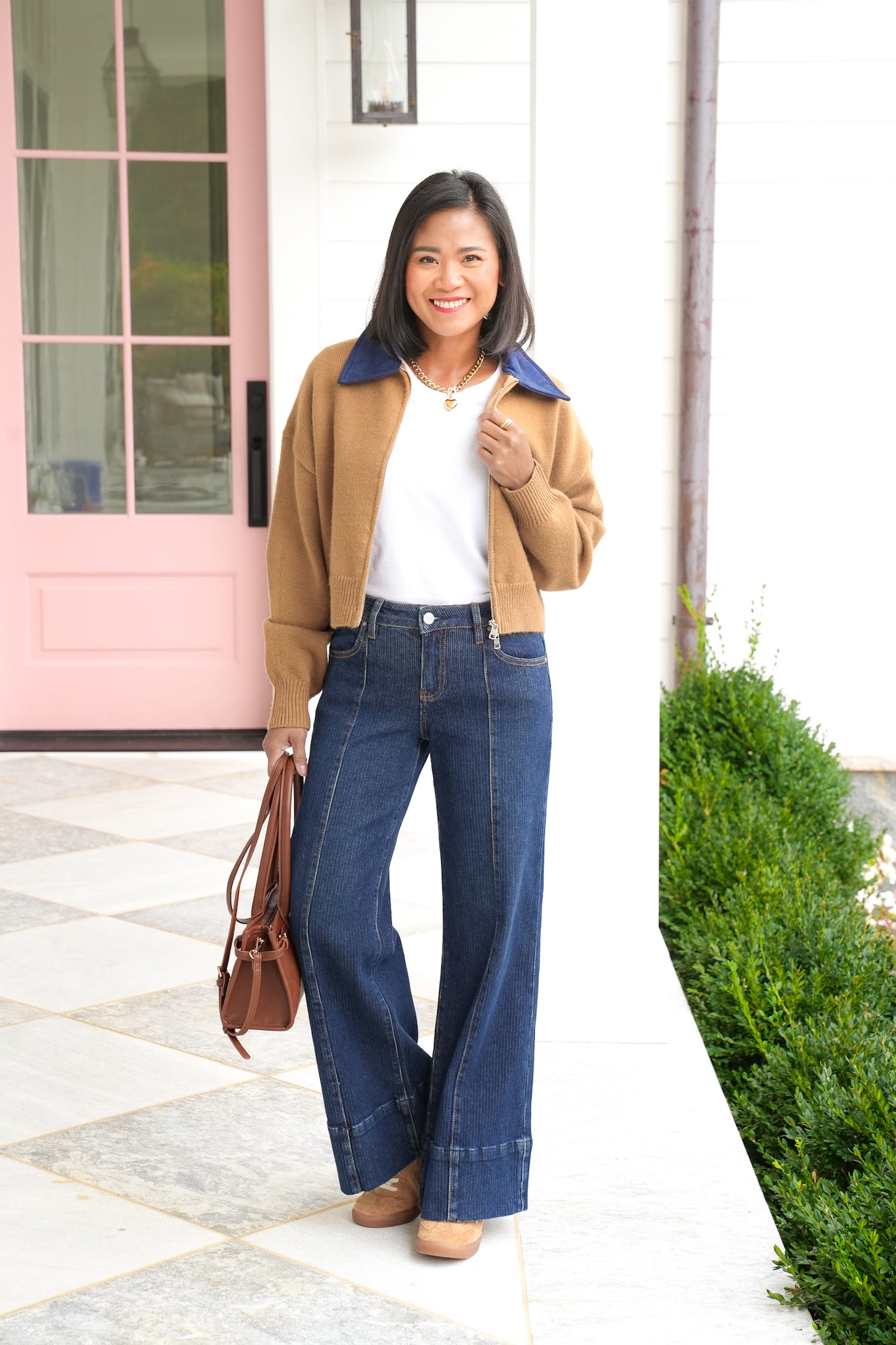 Knit Long Sleeve Zip Up Cardigan