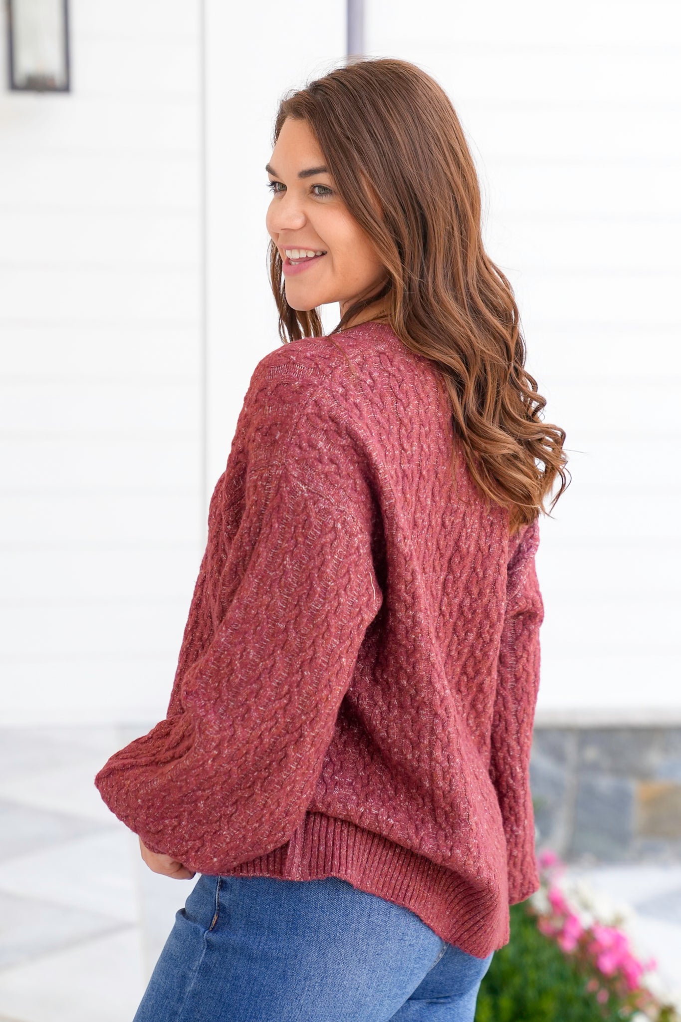 POL Knit Long Sleeve V Neck Pullover Sweater