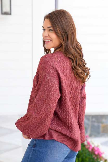 POL Knit Long Sleeve V Neck Pullover Sweater
