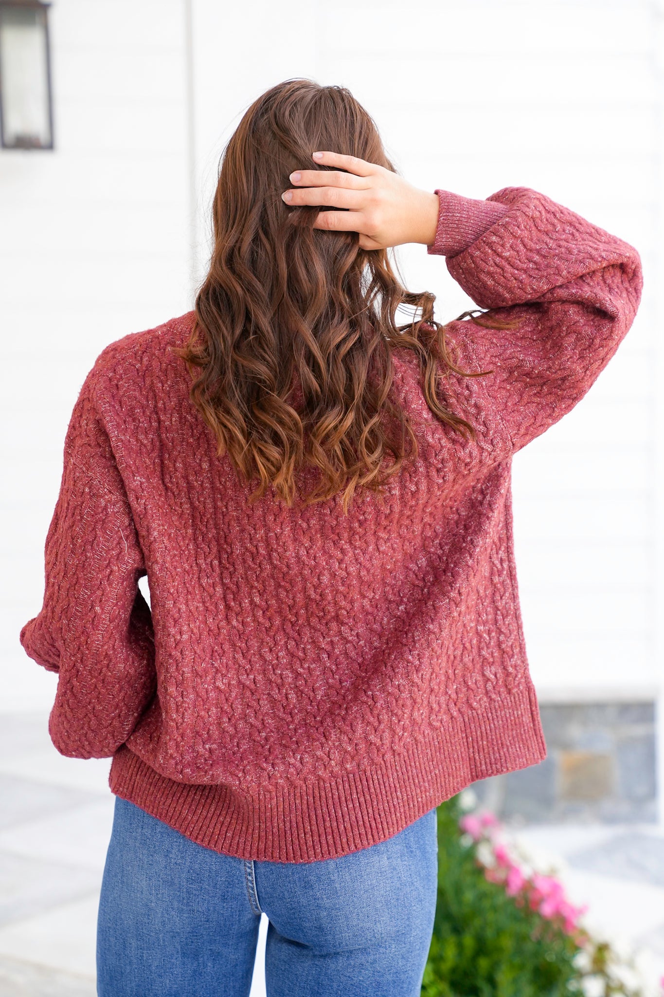 POL Knit Long Sleeve V Neck Pullover Sweater