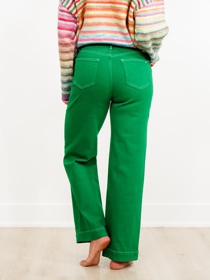Mica High Rise Green Wide Leg Trouser Jeans