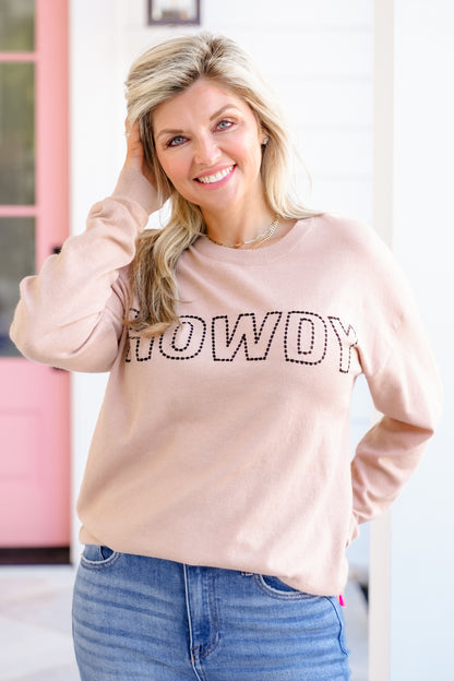 Long Sleeve "Howdy" Pullover Sweater
