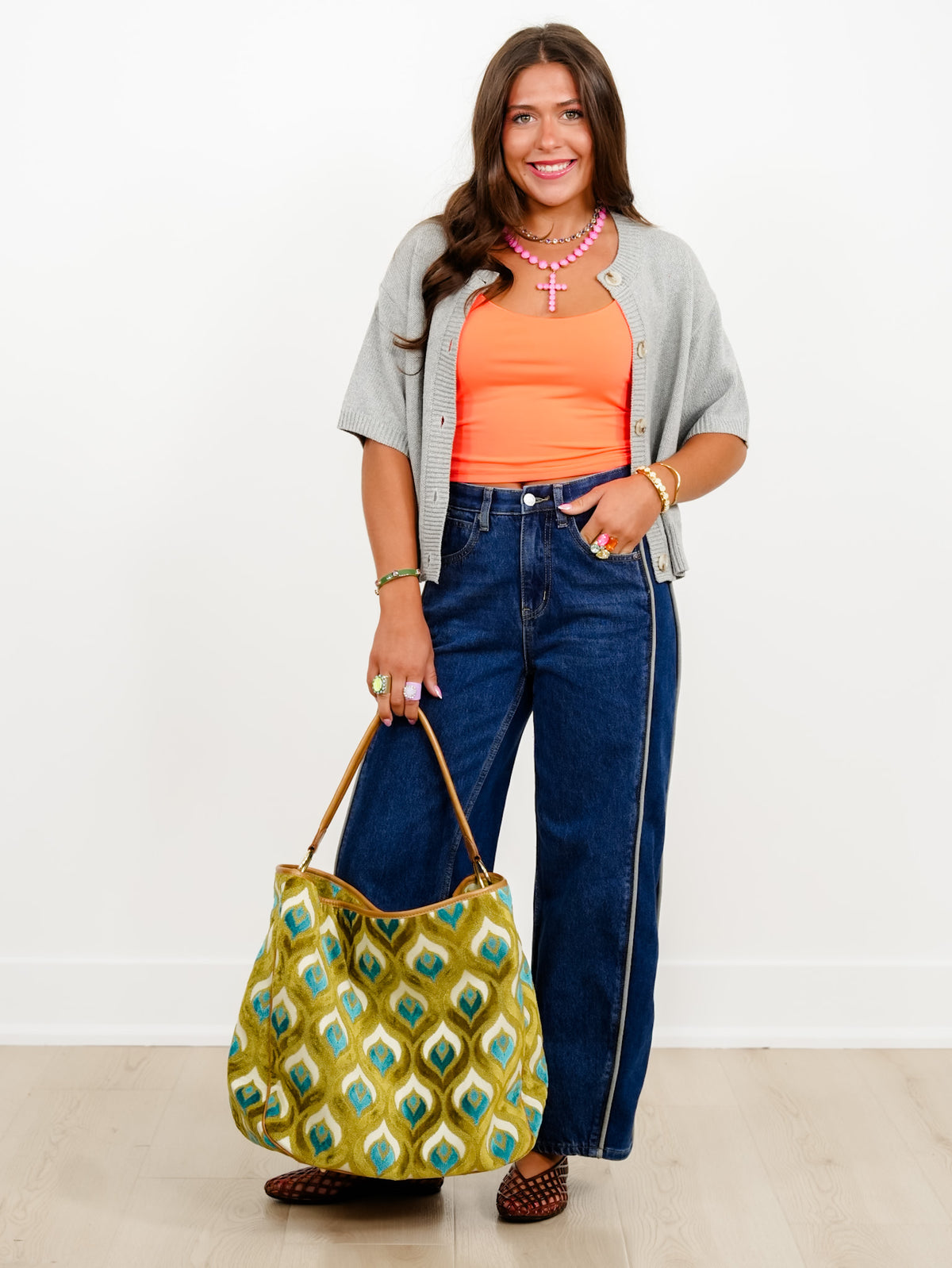 Solid Spaghetti Strap Cropped Cami Top