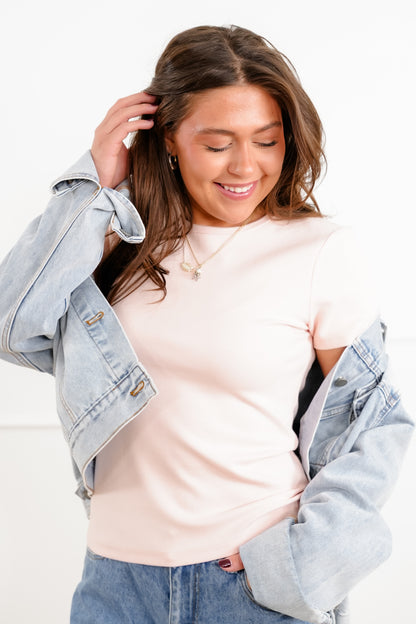 Plus/Reg "The Camille" Nico Threads Solid Knit Short Sleeve Top