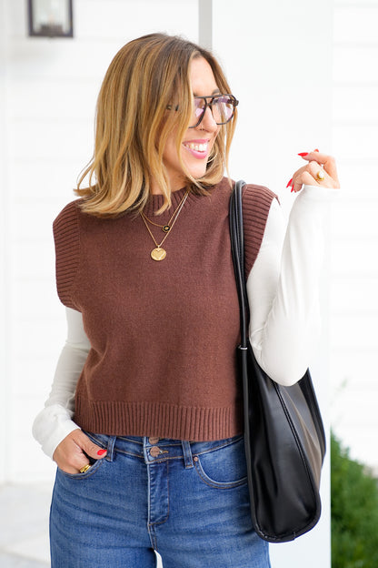 Solid Open Back Sweater Vest