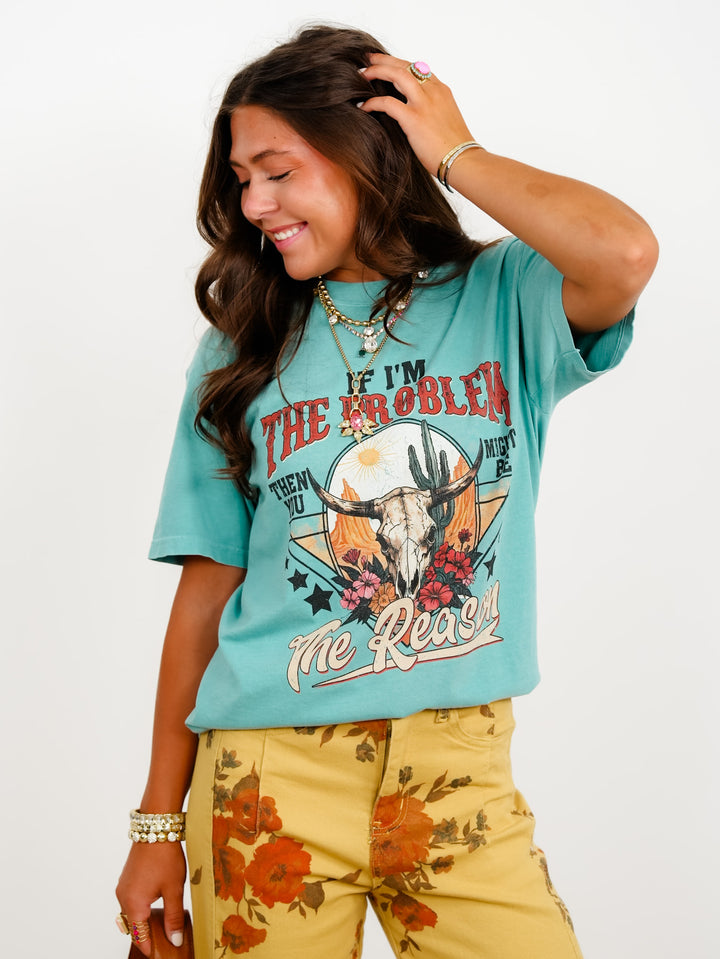 Plus/Reg Short Sleeve If I'm The Problem Western Graphic Tee