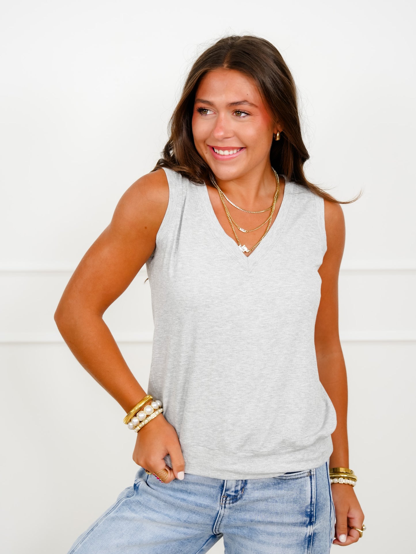 Door Buster! Ribbed V-Neck Tank Top