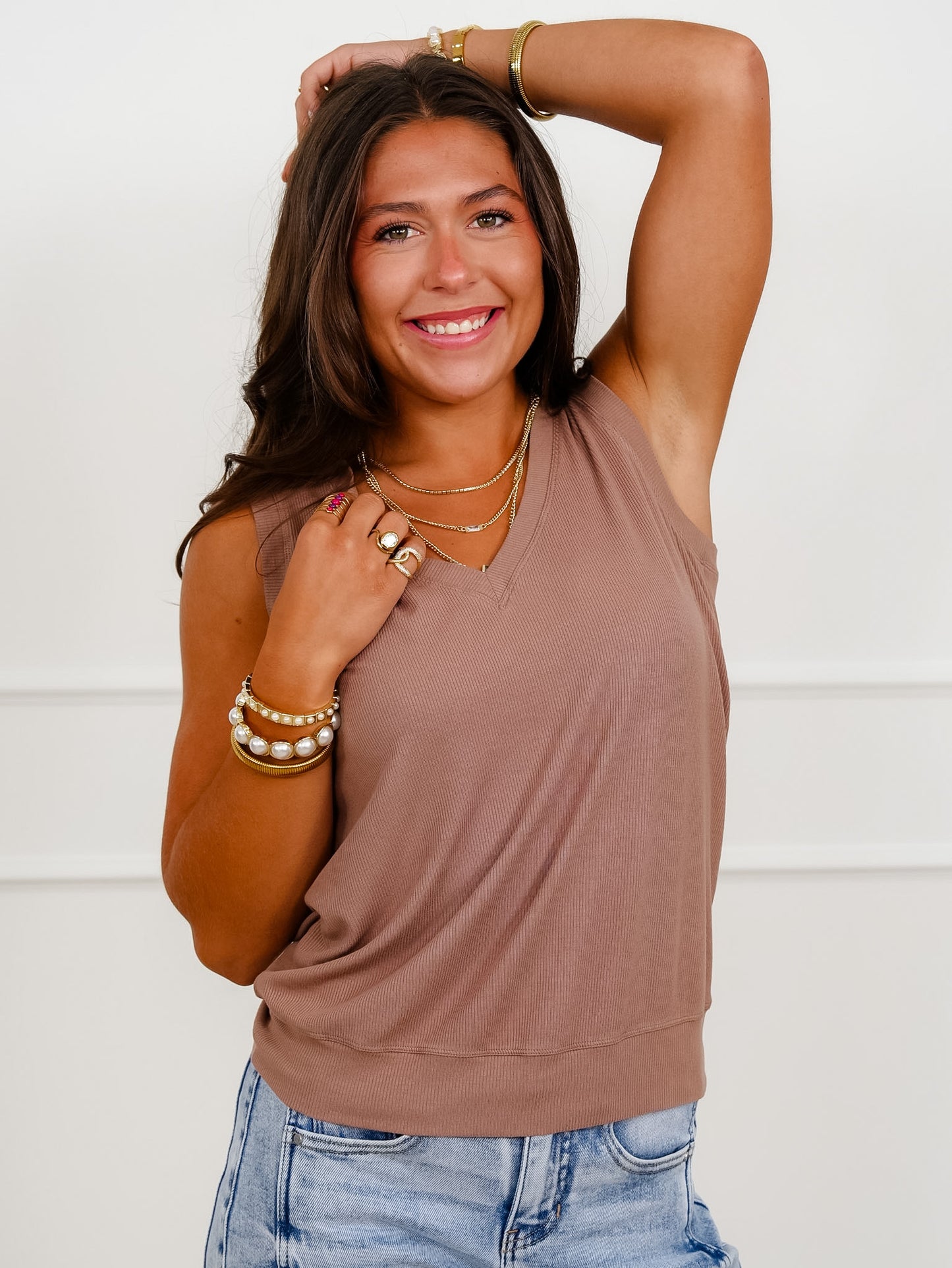 Door Buster! Ribbed V-Neck Tank Top