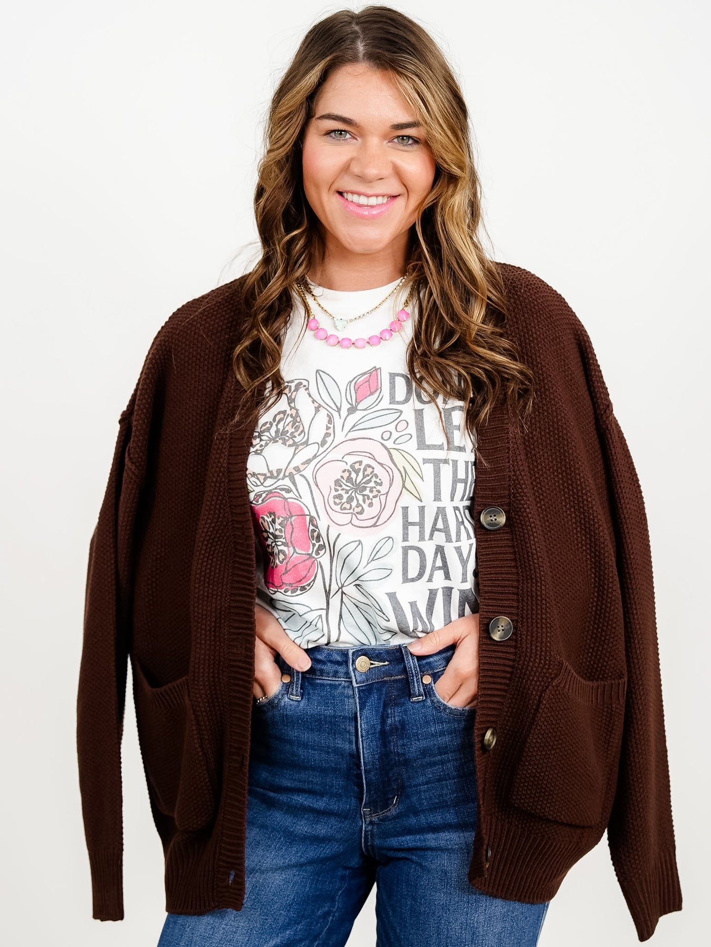 Door Buster! Comfy Textured Knit Button Down Cardigan