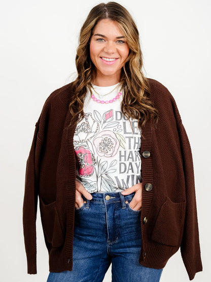 Door Buster! Comfy Textured Knit Button Down Cardigan