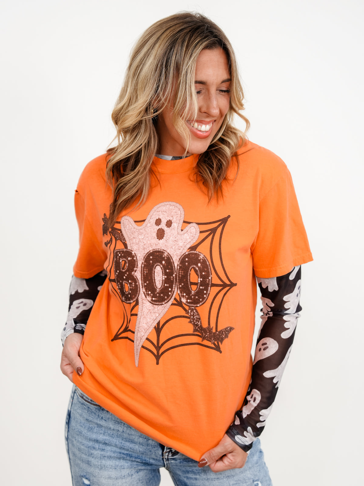 Plus/Reg Short Sleeve Boo Ghost Graphic Tee