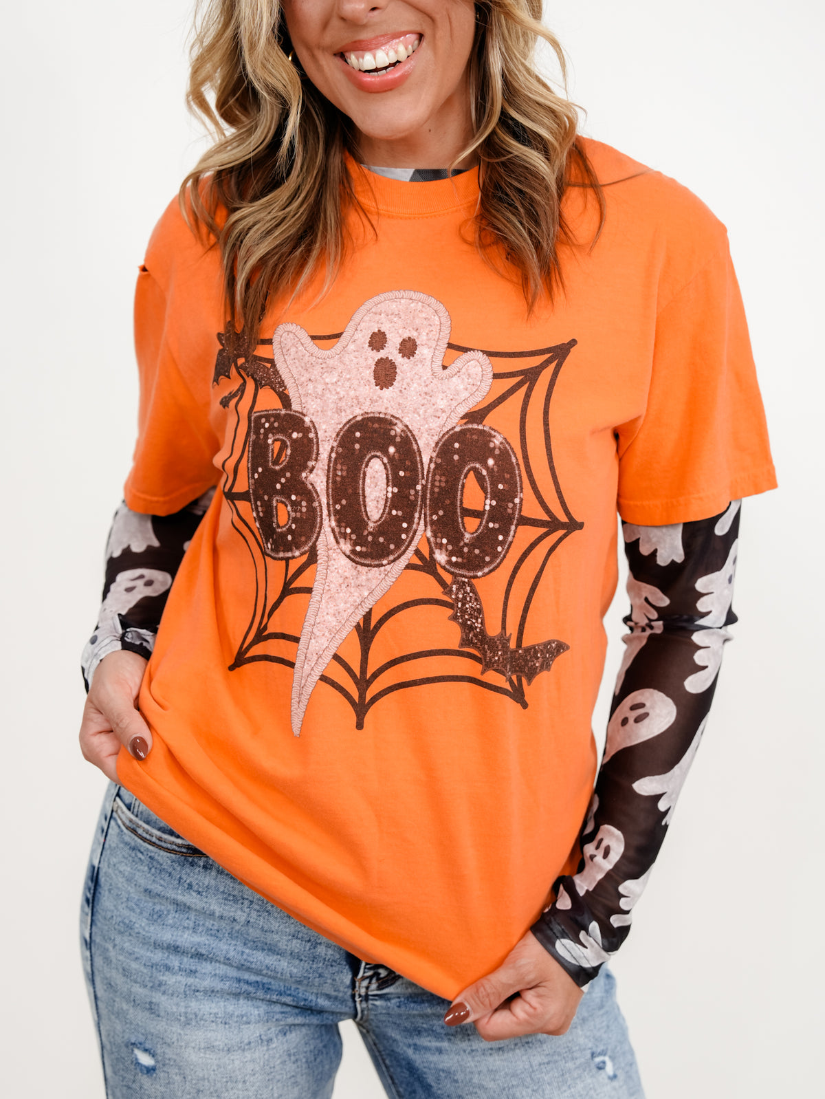 Plus/Reg Short Sleeve Boo Ghost Graphic Tee