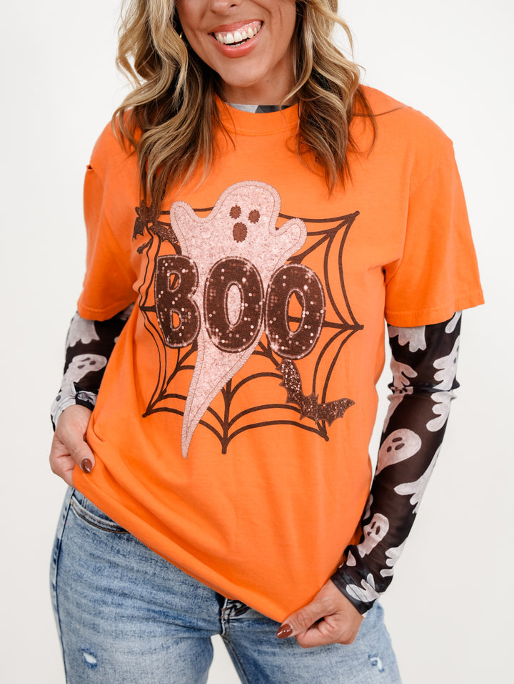 Plus/Reg Short Sleeve Boo Ghost Graphic Tee