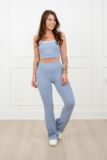 Crop Top And High Waisted Yoga Pants Set
