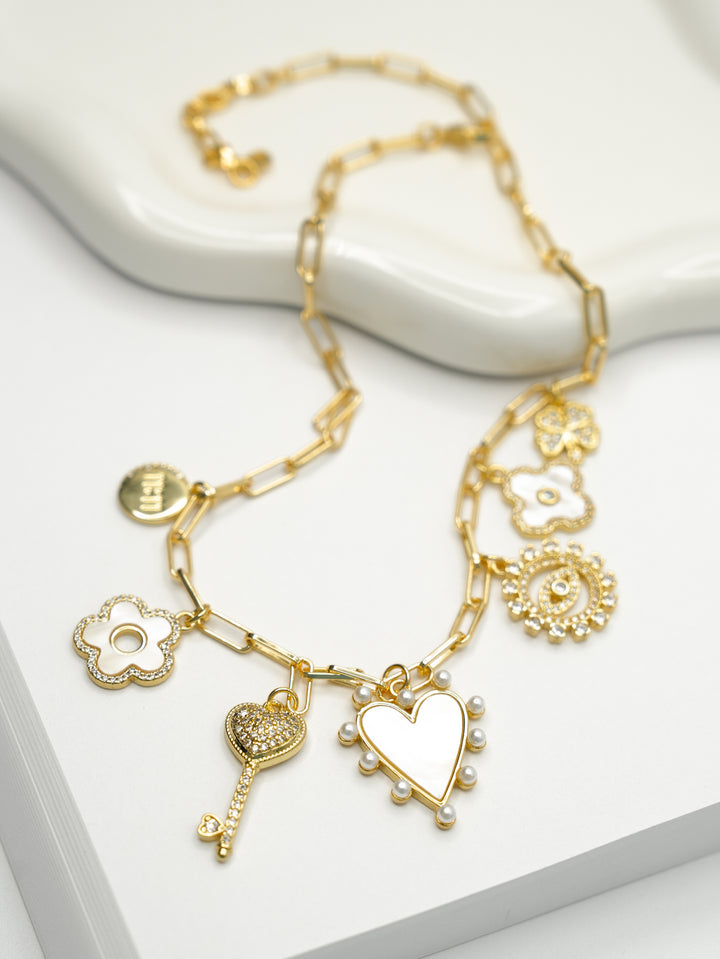Paperclip Chain Charm Necklace