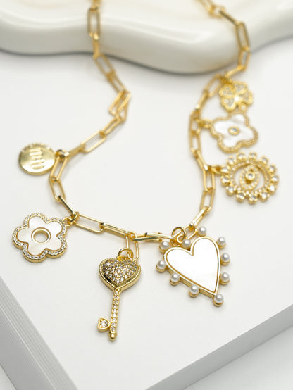 Paperclip Chain Charm Necklace