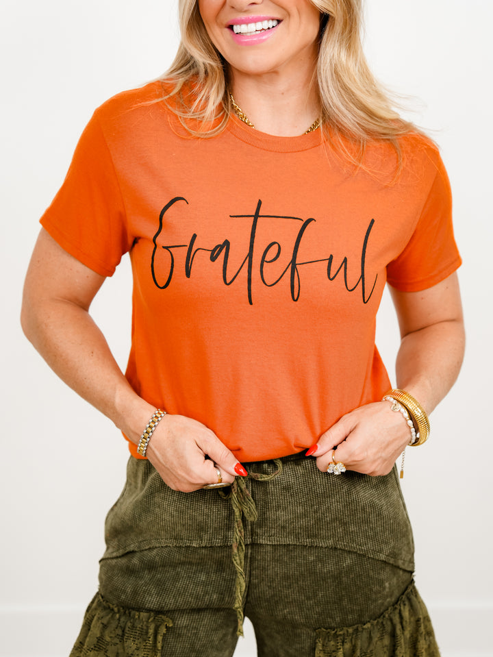 Plus/Reg Short Sleeve Grateful Graphic Tee
