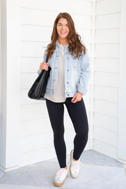 Plus/Reg Solid High Waist Leggings