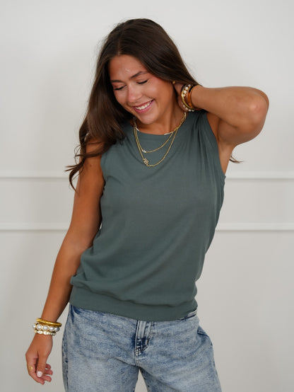 Door Buster! Ribbed Crew Neck Tank Top
