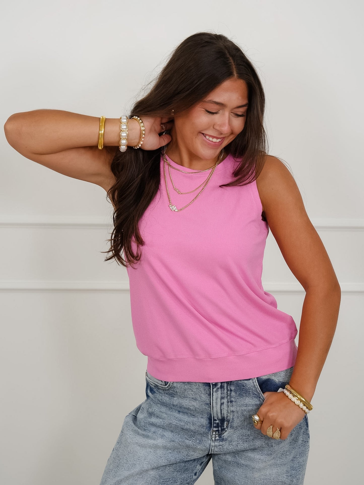 Door Buster! Ribbed Crew Neck Tank Top