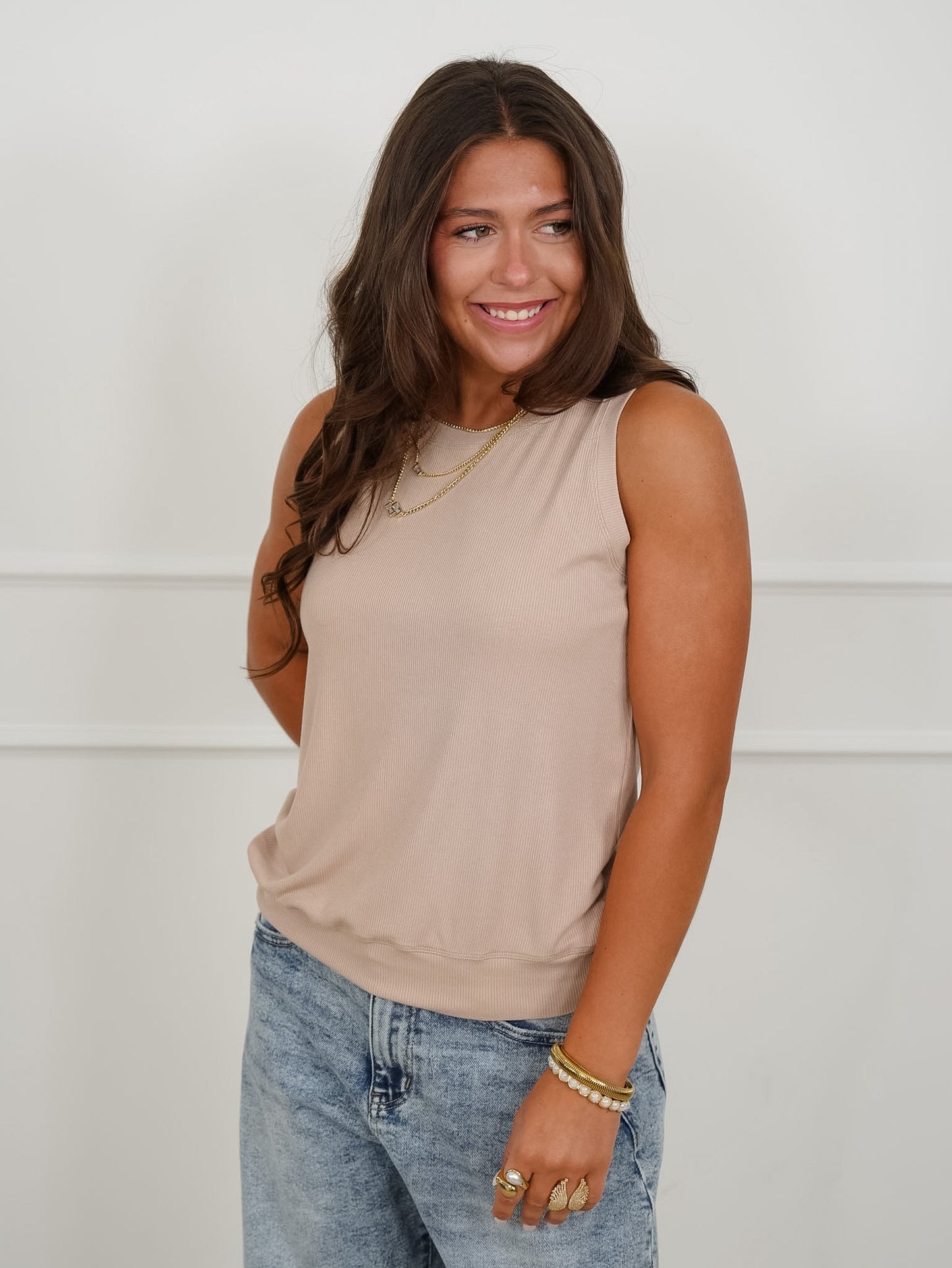 Door Buster! Ribbed Crew Neck Tank Top