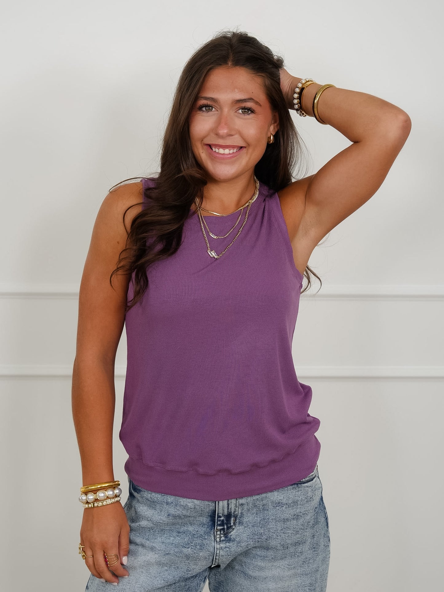 Door Buster! Ribbed Crew Neck Tank Top