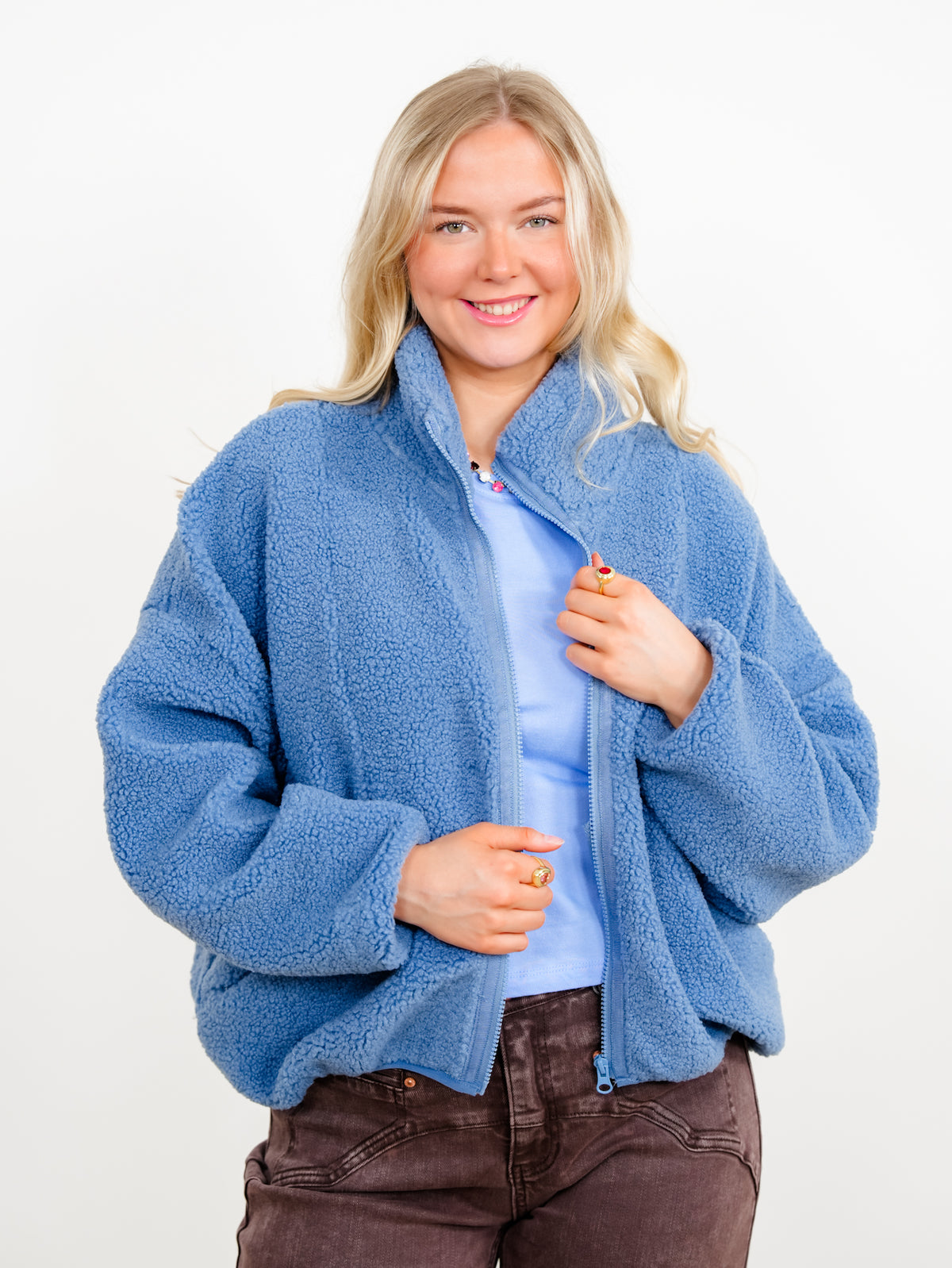 Plus/Reg Sherpa Zip Up Pullover Jacket